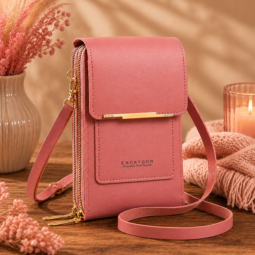 Sac à bandoulière multifonction rose