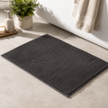 Tapis de bain en chenille - Gris foncé
