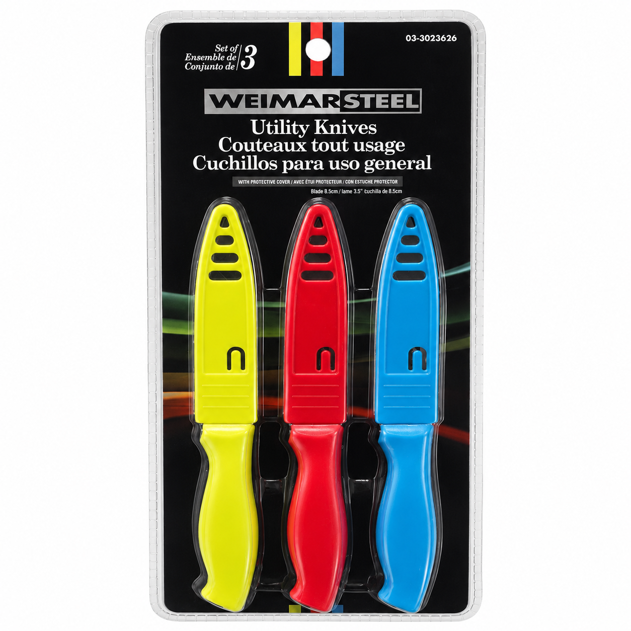 Couteaux tout usage avec étuis de protection - Lot de 3