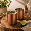 Tasses Moscow Mule en acier inoxydable brossé - Lot de 2