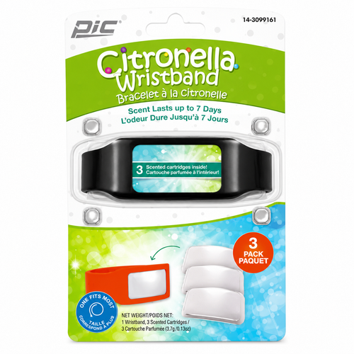 Bracelet à la citronnelle et recharges – Jusqu'à 7 jours de diffusion