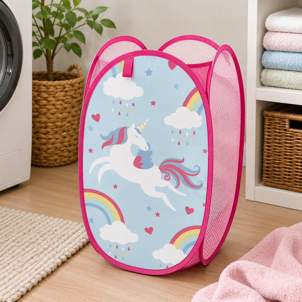 Panier à linge pliable Pop Up – Motif Licorne