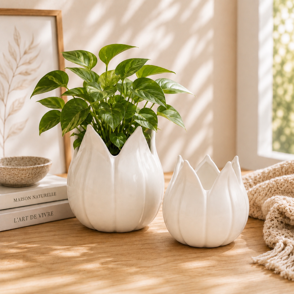 Pot de fleurs décoratif Tulipe – Grand