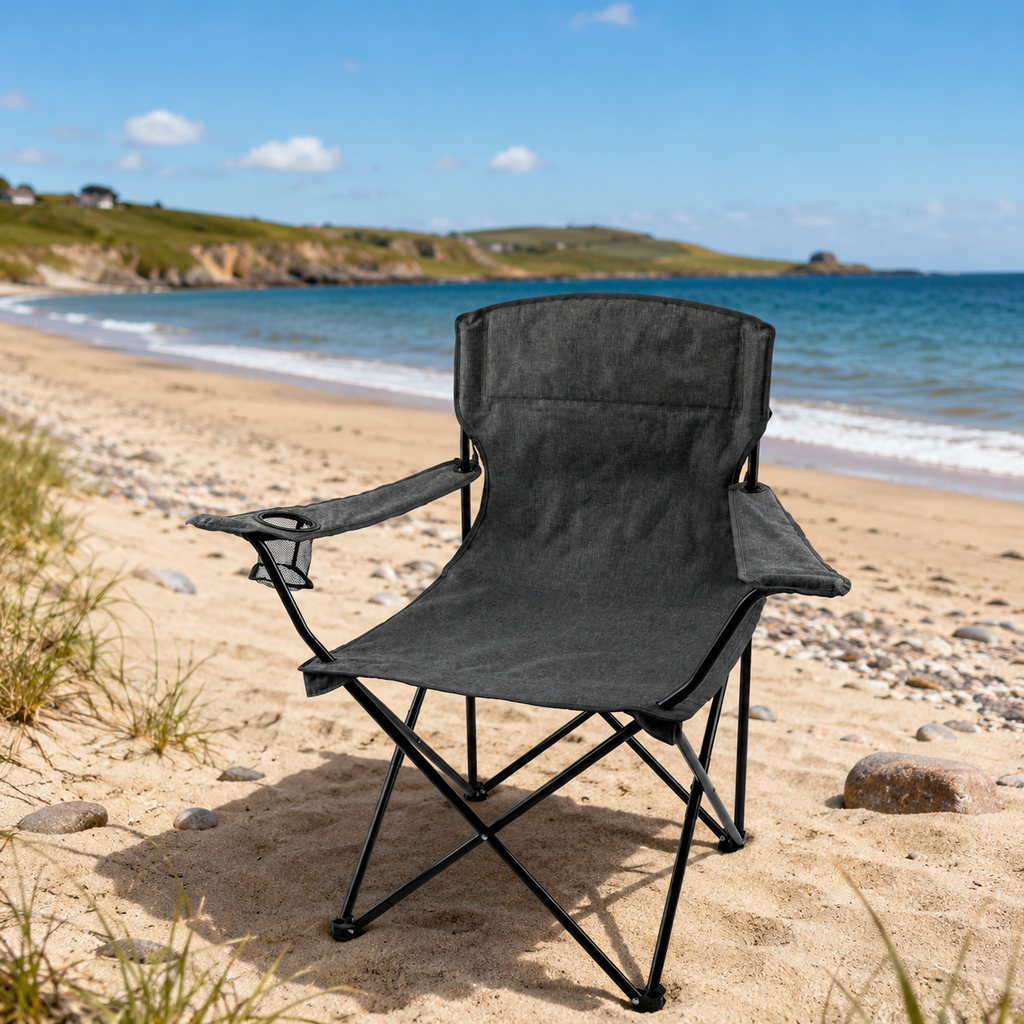 Chaise de Camping Pliable - Gris