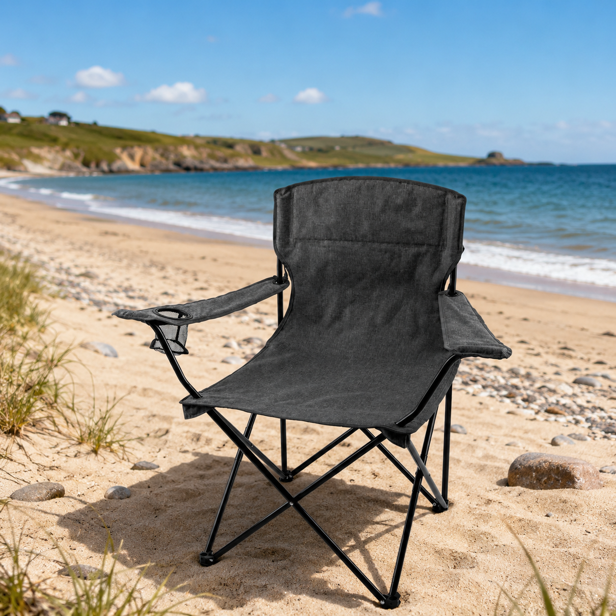 Chaise de Camping Pliable - Gris