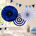 Éventails décoratifs en papier métallisé – Lot de 3