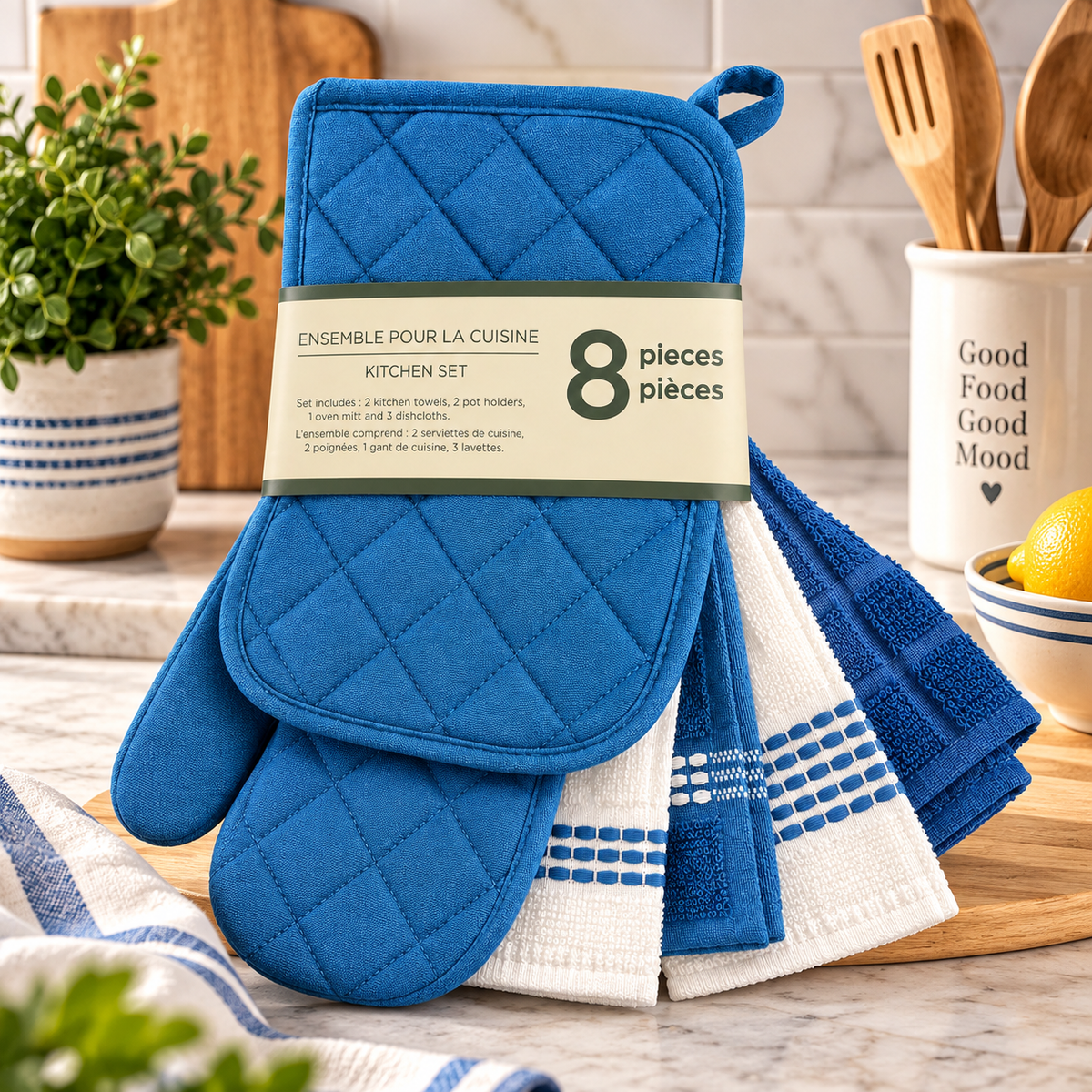 Ensemble de cuisine 8 pièces – Bleu