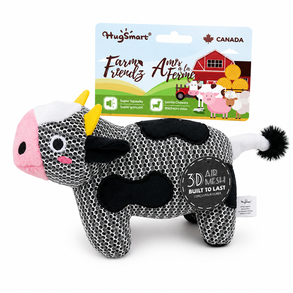Jouet pour chien – Vache en peluche 3D Air Mesh