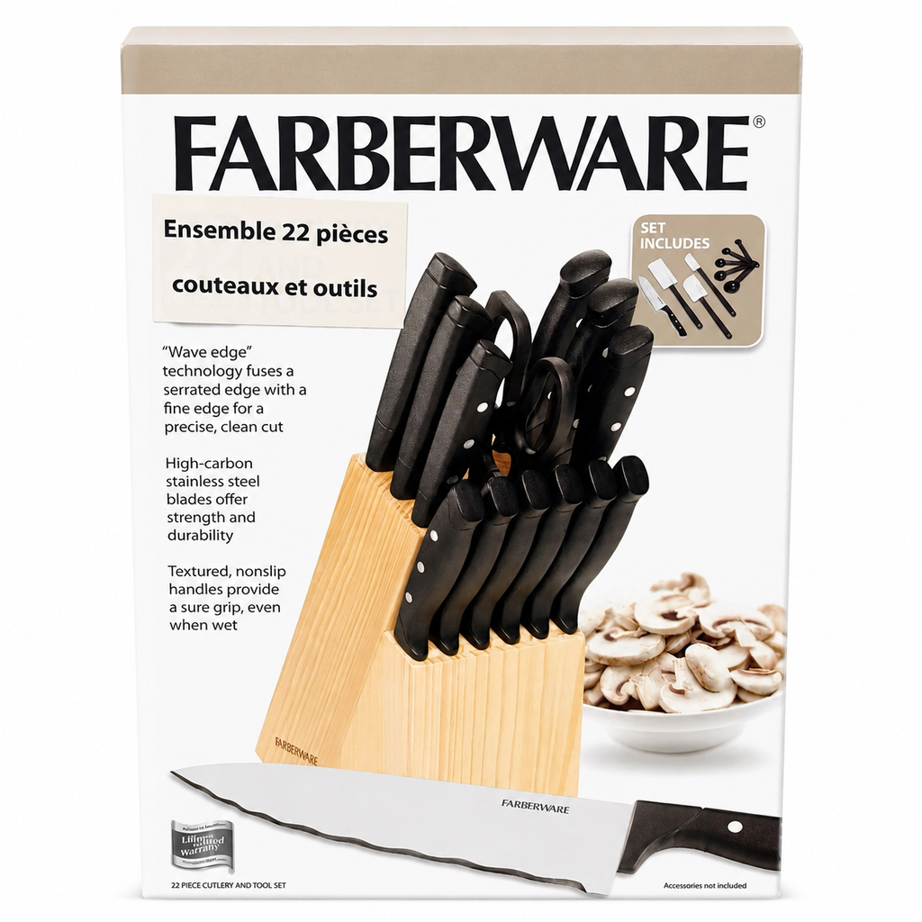Farberware - Bloc de couteaux et accessoires 22 pièces