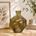 Vase décoratif en verre recyclé – Design géométrique