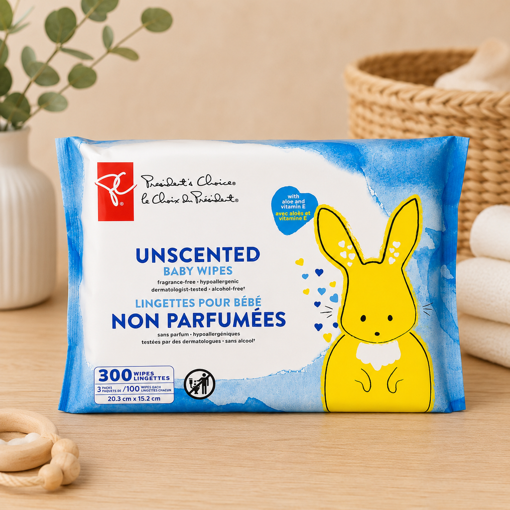 Lingettes pour bébé non parfumées – 300 lingettes