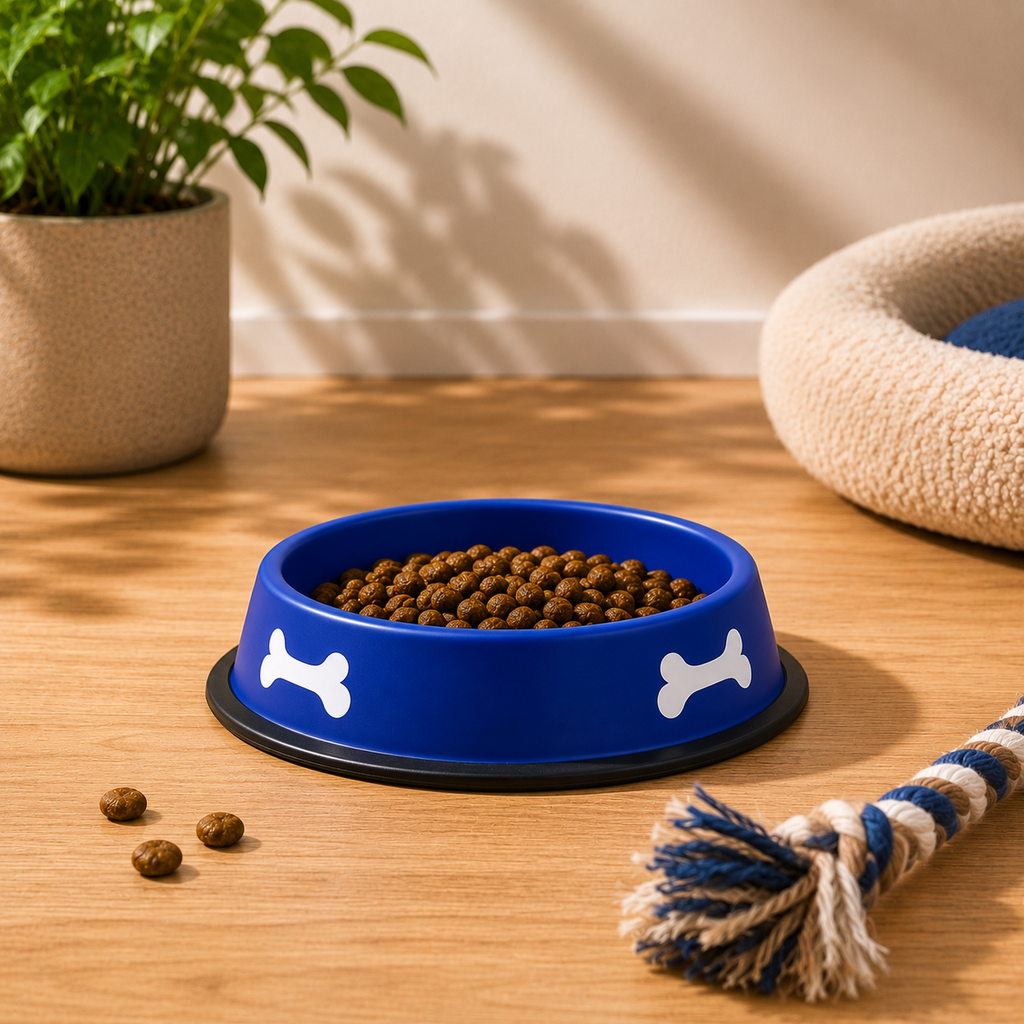 Gamelle pour chien bleu avec base antidérapante