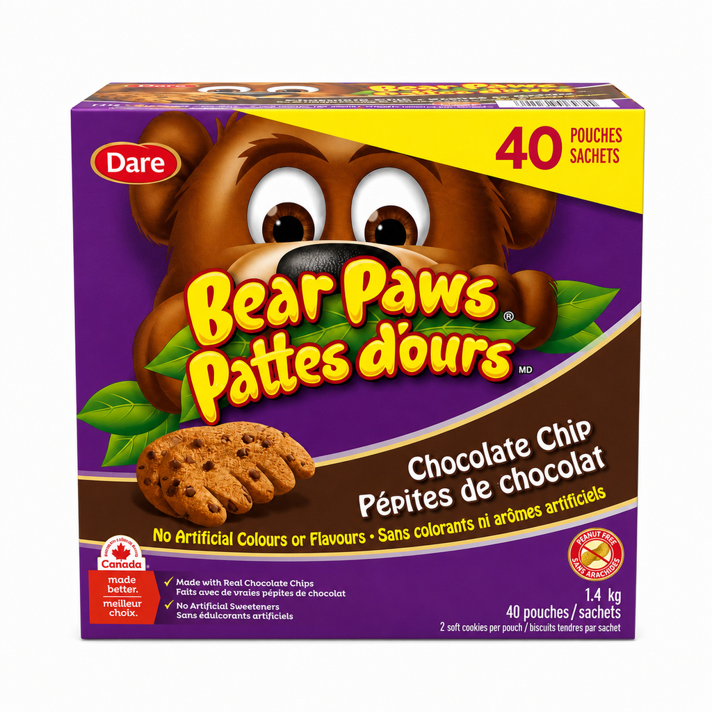Pattes d'ours Biscuits tendres aux pépites de chocolat – 1,4 kg