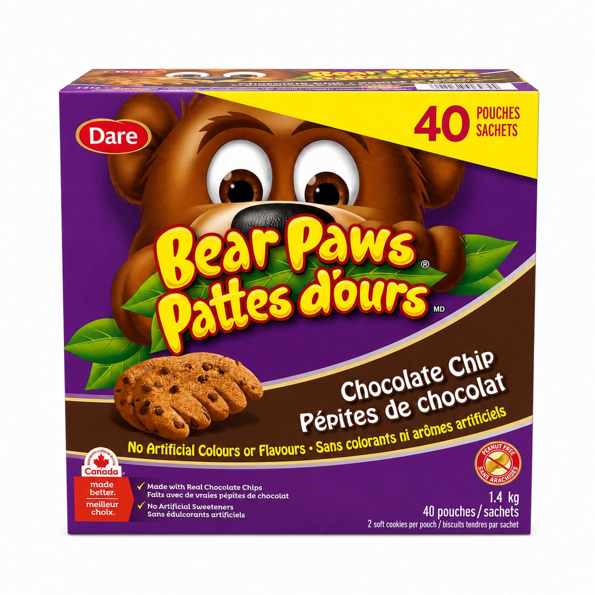 Pattes d'ours Biscuits tendres aux pépites de chocolat – 1,4 kg