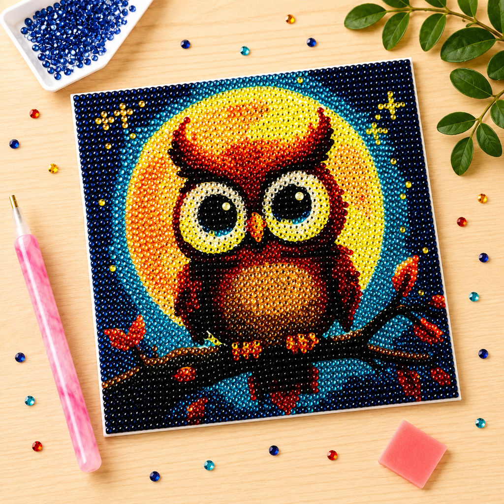 Diamond Painting Hibou - 15,8 x 15,8 cm
