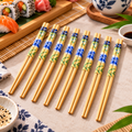 Lot de 8 paires de baguettes en bambou – bleu