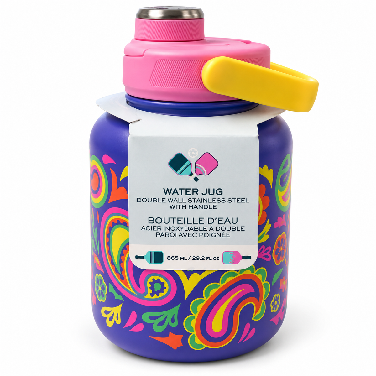 Gourde isotherme en acier inoxydable – Motif coloré