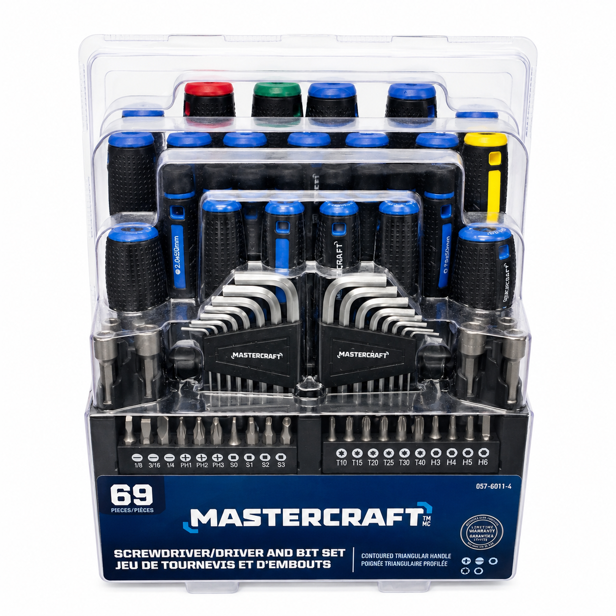 Jeu de tournevis et d’embouts 69 pièces - Coffret Mastercraft