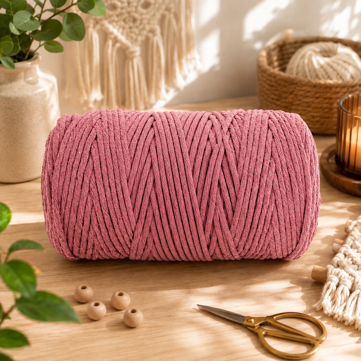Fil macramé 167m - Rose