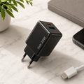 Chargeur mural GaN 20 W à double port USB-C et USB-A