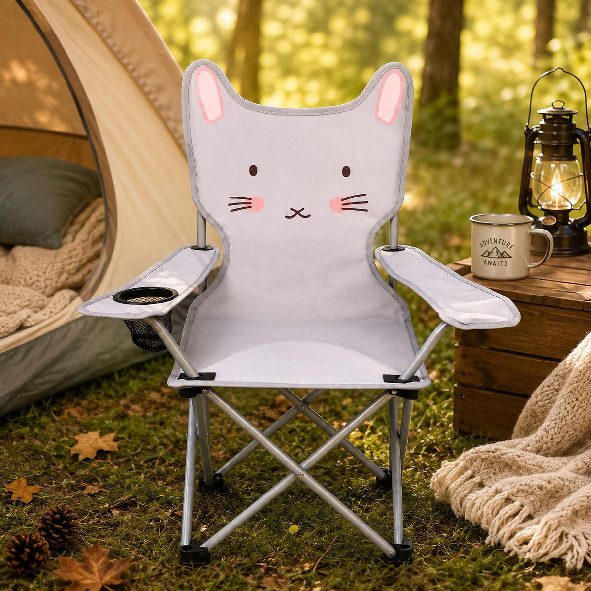 Chaise pliante enfant à motif chat