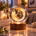 Globe de cristal lumineux 3D – Lune