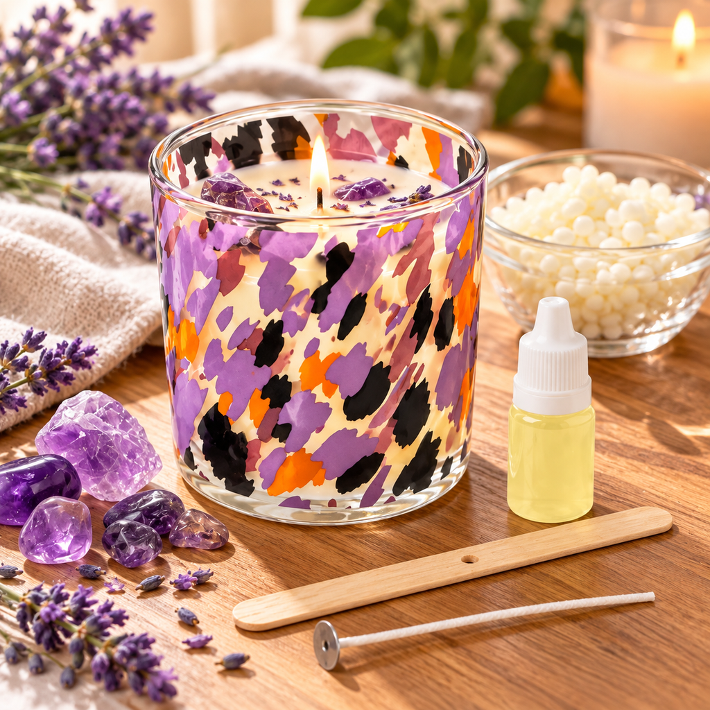 Kit DIY – Création de chandelle parfumée à la lavande et améthyste