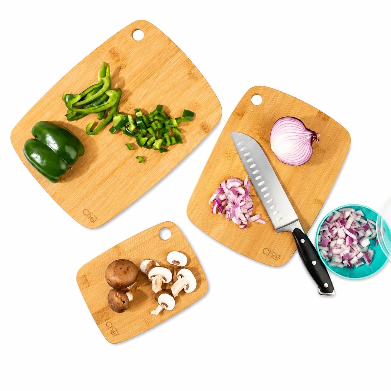 Planches à découper en bambou - Lot de 3