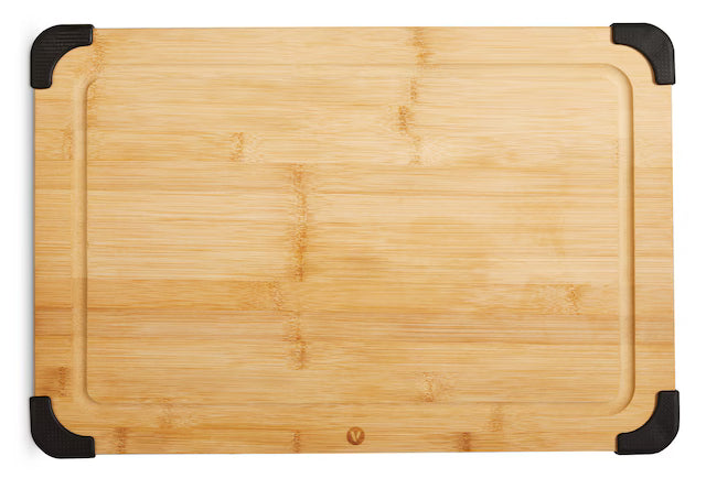 Planche à découper en bambou antidérapante et réversible 30 x 46 cm