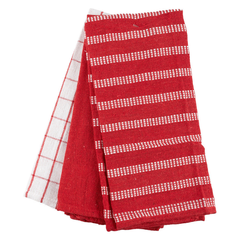 Serviettes de cuisine à rayures - Lot de 3