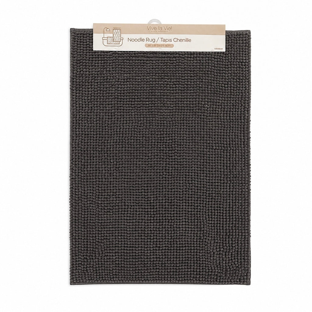 Tapis de bain en chenille - Gris foncé