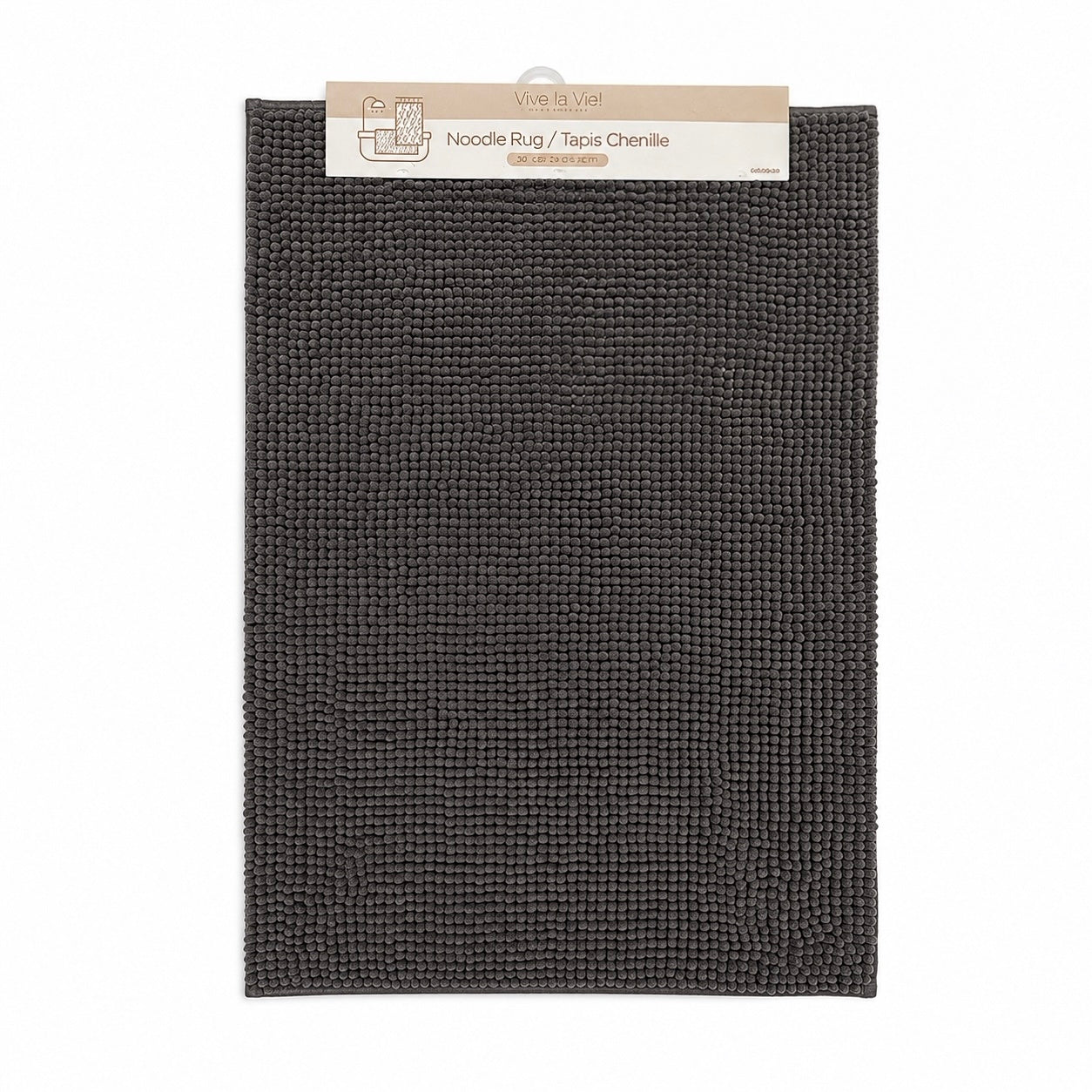Tapis de bain en chenille - Gris foncé